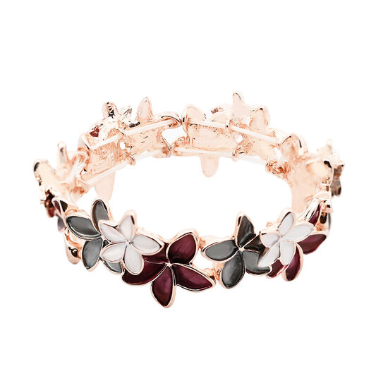 Elastīga aproce ar emaljētu zieda motīvu A785 